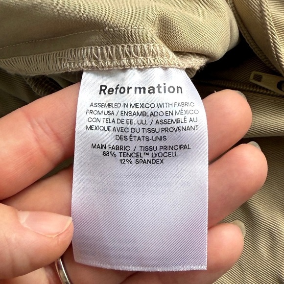 Reformation Mason Pants Twill Pleated Trouser Sz 10 Minimalist Office Capsule - Picture 13 of 14